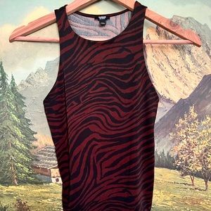 NWOT express high neck zebra bodysuit